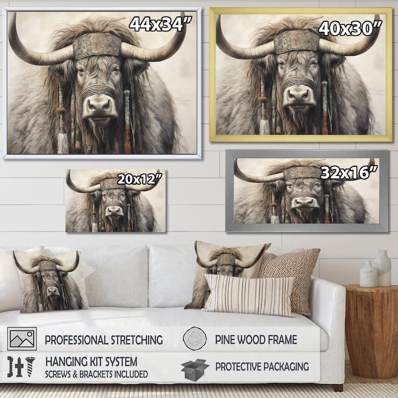 Designart "Wild Yak II" Yaks Framed Wall Art Prints Bed Bath & Beyond